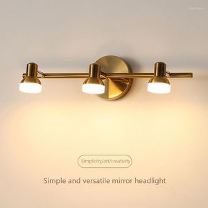 Lâmpada de parede luzes modernas rotativas lâmpadas led vintage 2/3 cabeças luminária arandela para banheiro quarto toalete cômoda