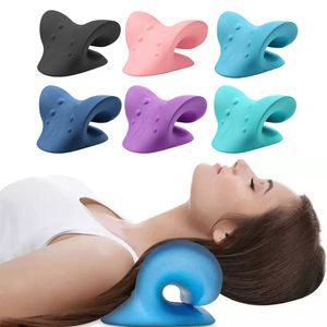 Accessories Neck Shoulder Stretcher Relaxer Cervical Chiropractic Traction Device Pillow for Pain Relief Spine Alignment Gift 230606