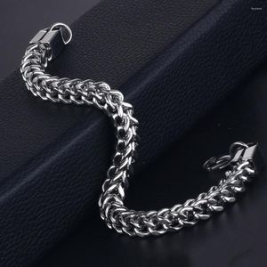 Link Bracelets Mens Jewelry Stainless Steel Square Chain Hip Hop Bracelet Men Silver Color Quality Gifts SL034