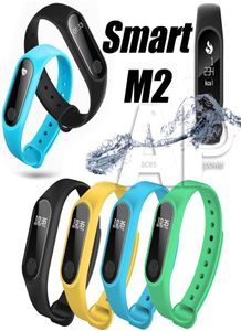 M2 Pulsera inteligente Reloj inteligente Monitor Smartband Health Fitness Band para rastreador de actividad de Android Relojes con Package7986151
