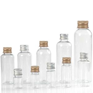 20PCS Plastic Bottle 5/10/30/50/60/100ml with Aluminum Screw Cap Cosmetic Container Travel Kits Portable PET Lotion Cream BPIZ