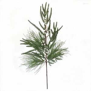 Fiori decorativi 1pc/Lot Albero di Natale Bacca bianca artificiale con foglie