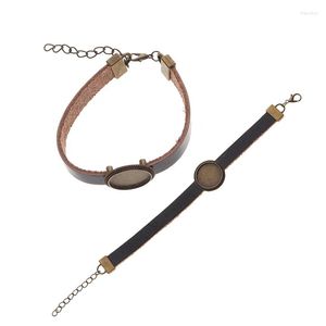 Charm Bracelets XINYAO 1ps Leather Bracelet Holder Tray Dia 18mm Rope Width Length 19cm 5cm Tail Chain For DIY Jewelry Findings