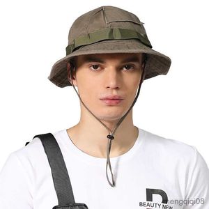 Wide Brim Hats Outfly Mens Hat Tooling Style Bucket Men's Outdoor Fisherman Camping Sunshade Boogie R230607