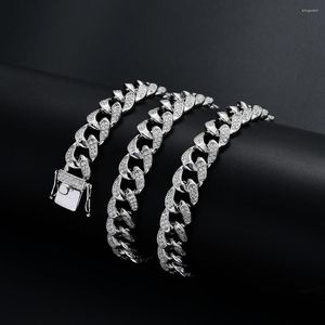 Chains Micro Paved 12mm S-Link Miami Cuban Necklaces Hiphop Mens Iced Cubic Zircon Fashion Jewelry Drop