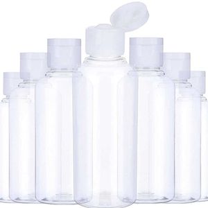 50Pcs 10-120ml Plastic PET Flip Lid Lotion Bottle Wholesale Clear Cosmetic Sample Container Mini Travel Fill Vials Liquid F45L