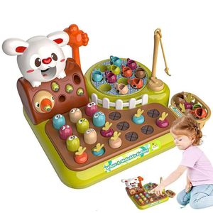Blocks Baby Montessori Toys Toddler Fishing Whacamole Pull marchewki karmienie edukacyjne dla 1 2 3 lata prezenty 230606