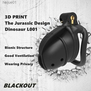 2023 NEW 3D Print Jurassic Design Breathable Cock Cage 2 Types of Penis Rings Male Chastity Device Adult Products Sex Toys L001