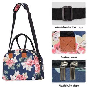 Geschirr-Sets, Blumen-Druck, Lunchtasche, Peva, wasserdichte Isoliertaschen für Obst, Kühler, Reisen, Pinic Getränkeaufbewahrung