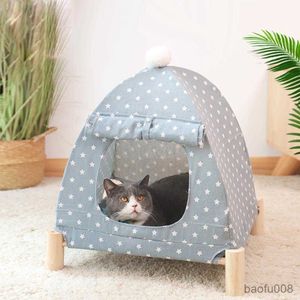 Casas transportadoras para gatos YOUZI Cama para animais de estimação para gatos Tenda pequena verão respirável removível lavável esteira para gatos R230608