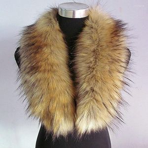 Scarves On The 2023 Big Raccoon Fur Collar Fake Shawl Article Cap Tide Female