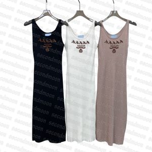 Women Long Knit Dress Letters Jacquard Knitted Dresses Sexy Party Breathable Dress Tight Fitting Dresses