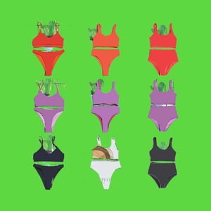 Femmes sous-vêtements de maillot de bain designers bikini femmes deux pièces plage de couleurs purs maillot de bain de bain de baignade sexy