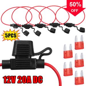 NOWOŚĆ 5PCS CAR MINI BLODE Uchwyt bezpiecznika odpornego na spryskowe pudełko 12V 30A z bezpiecznikiem Blade Drut odcięcie Gniazdo przełącznika Auto Socket Wstawienie gniazda bezpiecznika