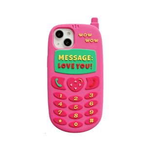 DHL grátis atacado bonito dos desenhos animados rosa macio caso do telefone do coração do amor crianças presente da menina capa de silicone 3D para iphone 11 12 13 14 pro max