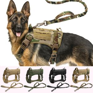 Geschirre Taktisches Hundegeschirr, militärische Haustier-Trainingsweste, großes Hundegeschirr und Leine-Set für mittelgroße große Hunde, Deutscher Schäferhund, gepolstert