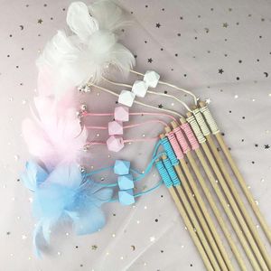 1st Soft Cat Teaser Wand Creative Wood Pärla Faux Feather Cat Wand Cat Toys Interactive Juguetes Para Gatos Cat Supplies