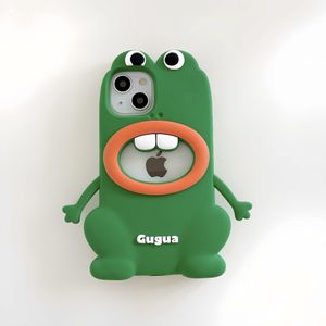 Ücretsiz DHL Toptan Lüks Karikatür Frog 3D Kasa İPhone 13 12 12 14 Pro Max 13Promax iPhone11 Çocuk Hayvan Sevimli Yumuşak Silikon Şok geçirmez Telefon Kapağı