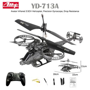Akıllı İHA VARRIVAL YD713 YD718 Avatar RC Helikopter 3.5 Kanal 2.4G Hassas Gyroscope Direnç Direnç Drone Toys Hediye Çocuklar için 230607