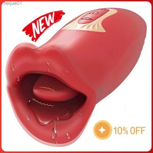 Klitoris Zunge Lecken Vibrator Weibliche Sex Spielzeug für Frauen Mund Beißen Oral Klitoris Stimulator Saugen Nippel Orgasmus Erwachsene Produkt L230518