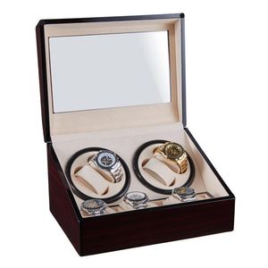 Watch Boxes & Cases 4 6 Automatic Winder Wooden Box Clos Collection Storage Holder Double Head Shake Motor Remontoir3288