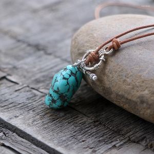 Anhänger Halsketten Einfache Frauen Halskette Naturstein Unregelmäßige Form Türkise Handgemachtes Freundschaftsgeschenk