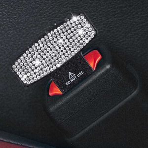 2024 2Pcs Rhinestone Bling Car Safety Belt Buckle Clip Universal Car Seat Belt Stopper Plug Vehicle Mount Bottle Opener Decoration