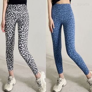 Lu Align Lu Girl Calça esportiva de ioga Legging longa leopardo Nua Correndo de corpo inteiro Rápido e livre Calças de jogging Cintura alta Slim Roupas esportivas camuflagem feminina