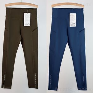 Lu Align Lu Bolsos Yoga Calça Feminina Naked Sports Calça Longa Lixamento Macio Correndo Legging Elasticidade Treinamento Calças de Yoga Rápido e Grátis Glúteos Arrebitados