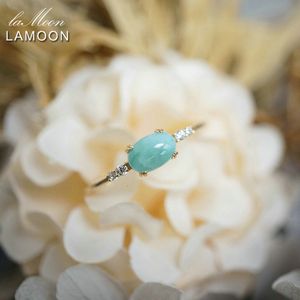 Обручальные кольца Lamoon Gemstone Natural Larimar Ring для женщин 925 Серебряное серебро k Золотое море с синим камнем мелкие украшения RI184 230608