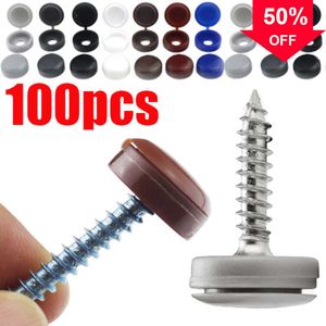 New 100Pcs Nails Screw Cap Decorative Cover Anti-rust Buckle Phillips Screw Plastic Protective Covers Nut Nail Caps Car Decor Parts