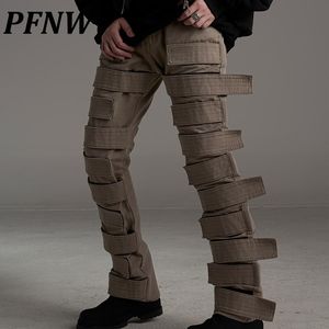 Pantaloni Pfnw Primavera Autunno Pantaloni cargo regolabili con cinturino multiplo da uomo nuovi Pantaloni vintage a zampa d'elefante in tela di cotone vintage 12a7919