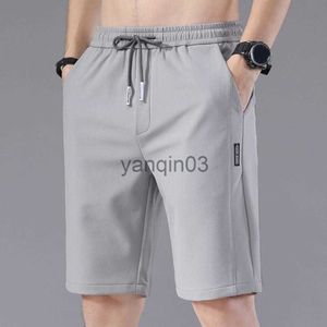 Mäns shorts 2022 Summer Men's Sports Shorts Solid Color Straight Mönster Löst typ Elastisk midja Drawstring Casual Shorts Jogging Pants J230608