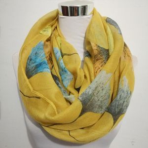 Scarves Fashion Infinity Scarfs For Women Lightweight Print Floral Pattern Scarf Shawl Wraps Autumn Ginkgo Grove Leaves Nature