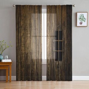 Curtain Medieval Wooden Wall Windows Old Brown Building Tulle Sheer Window Curtains Living Room Bedroom Voile Organza Drapes