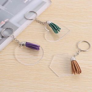 Jewelry Pouches 120Pcs Acrylic Blank Ornaments Set With Tassels Key Chain Rings Jump For DIY Keychain Making Festival Decoration