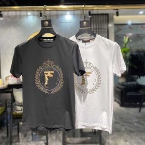 T-shirts masculinas designer t-shirt masculina pesada indústria quente diamante carta manga curta t seda algodão oversized t-shirt homens mulheres gola redonda t-shirt GN71