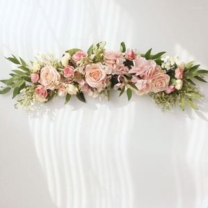 Fiori decorativi Simulazione Fiore Arco Decoro Ghirlanda floreale per centrotavola da tavolo Runner Rose Wedding Parete della porta