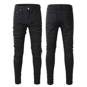 23SS Designer Jeans Mens Mens High Quality Jeanpants Distressed Ripped Minny Men Jean Slim Motorcycle Moto Biker Causal Mans Vintage Denim Pants 23