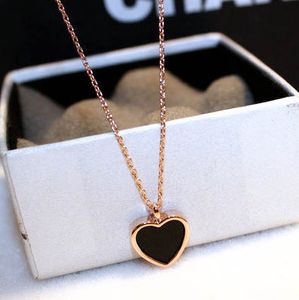 Donne estate nuovo amore cuore ciondolo collane gioielli coreano carino dolce designer doppio lato catene a maglia corta collana girocollo regalo