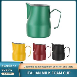 Tools Italian Milk Cappuccino Coffee Pot 304 Foamer Milk Pull Flower Cup Barista Coffeeware for Kitchen Latte Cups Customizable Logo