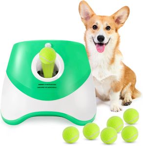 ATUBAN Automatischer Hundeballwerfer, Welpenballwerfer für Hunde mit 10–30 Fuß 3 Modi Startentfernung, interaktives Hundespielzeug