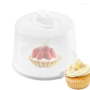 Förvaringsflaskor Cupcake Container Holder Portable Plastic Handheld Cake Box Lätt dessert Omslag Case Bakeware Accessories
