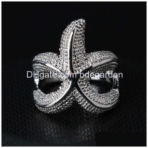 Anelli a fascia per donna Uomo 925 Sier Personalizzabile Moda personalizzata Starfish Compleanno Drop Delivery Jewelry Ring Dhqme