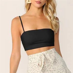 Camisoles & Tanks Fashion Women's Club Tank Tops Solid Strappy Sleevless Tube Crop Top Bralette Casual Sexy Ladies Summer