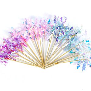 Outros artigos para festas de eventos 20 unidades com glitter feliz aniversário bolo topper colorido fogos de artifício borlas cupcake casamento chá de bebê cozimento sobremesa decoração 230607