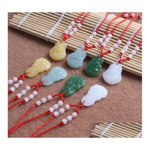 Pendant Necklaces Buddha Necklace For Women Jade Jewelry Crystal Punk Couple Pendants Red Rope Ornament Drop Delivery Dhja7