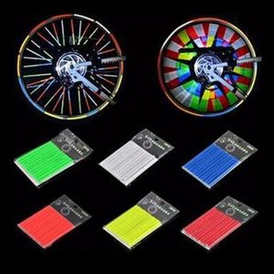 12 pz/lotto Luce Della Bicicletta Wheel Rim Spoke Clip Tubo Spia di Sicurezza Ciclismo Striscia Riflettente Riflettore Della Bici Accessori Per Biciclette