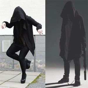 Men's Jackets Mens Midlength Sweatshirt Dark Matching Wizard Hoodie Hiphop Coat Cape Hooded Jacket Long Cardigan M2XL 2023 230608