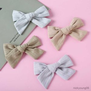 Hårtillbehör Baby Girl Clip Bow For Kids Stripe Cotton Pins Ganchos Para Ninas Spädbarn Barrette R230608